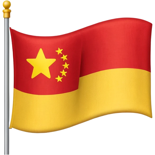 A flag with half yellow and half red emoji