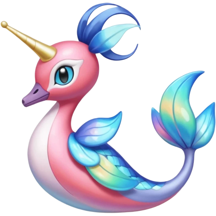 Colorful Exotic Meloetta-Swablu-Milotic-Cresselia-Primarina-Kirby-Fakémon-creature-hybrid emoji