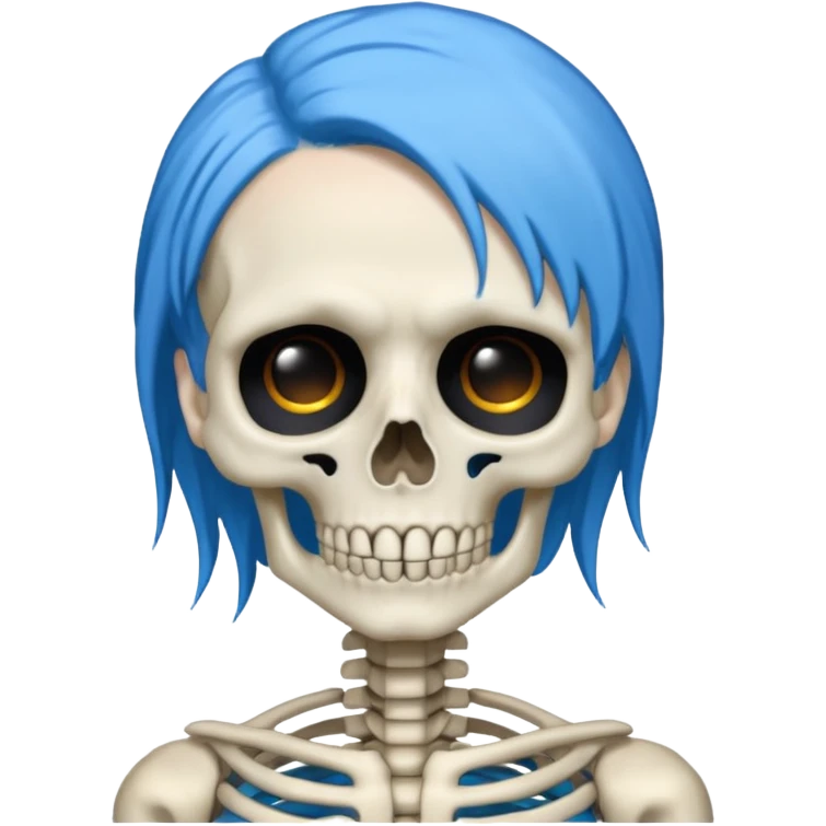 blue haired skeleton emoji