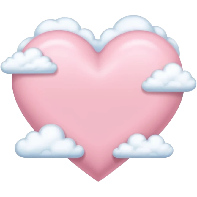 pastel pink heart with clouds at the base iOS Apple emoji style emoji