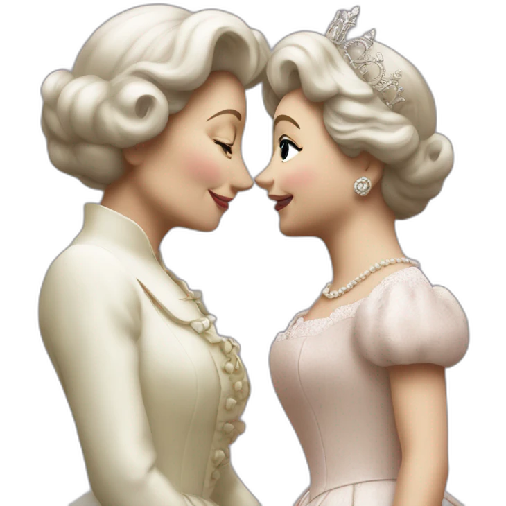 Elisabeth II Kiss another Elisabeth ii emoji