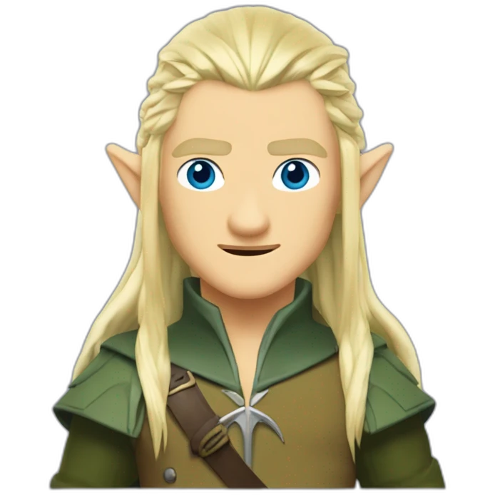Legolas avec une elfe blonde aux yeux bleus emoji