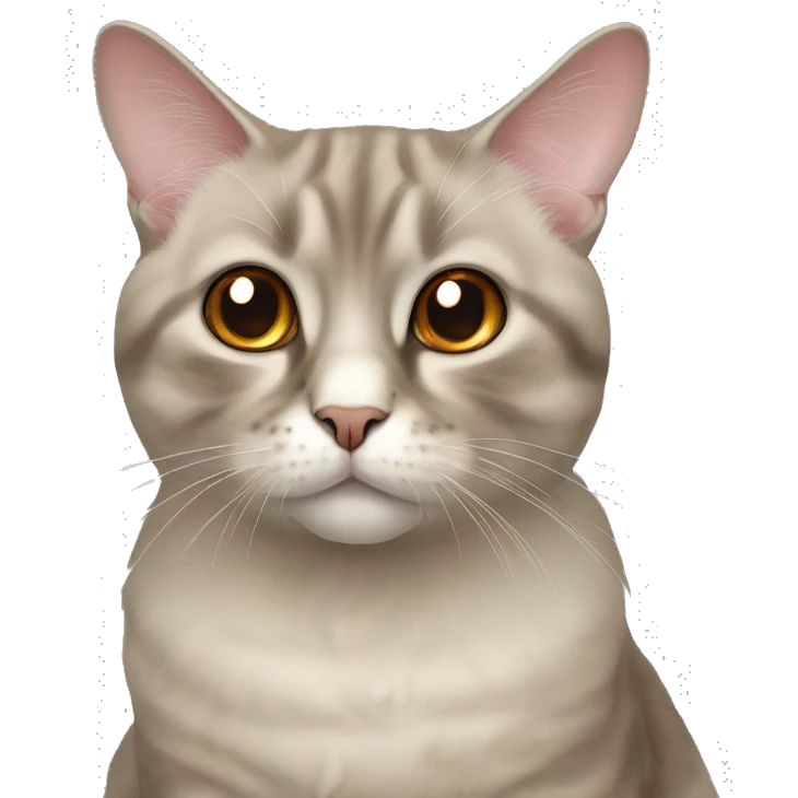 Scottish lop-eared cat with amber eyes emoji