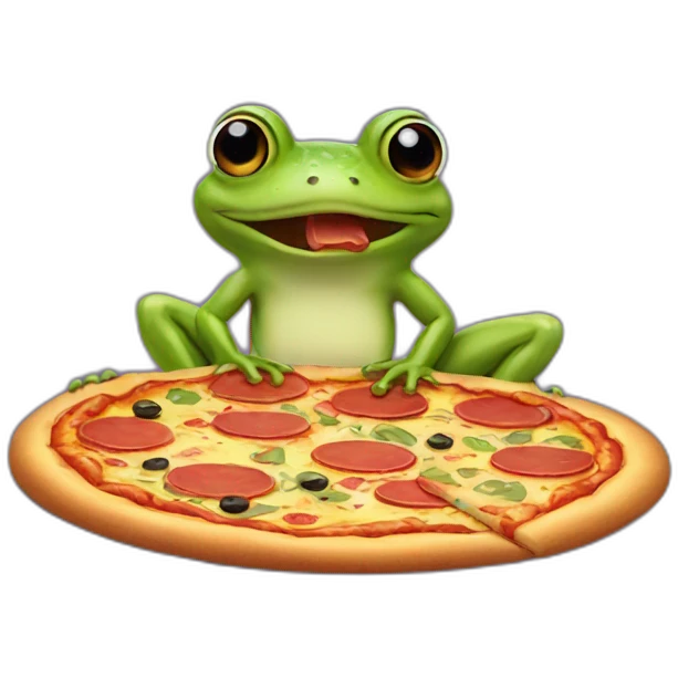 frog eating pizza emoji