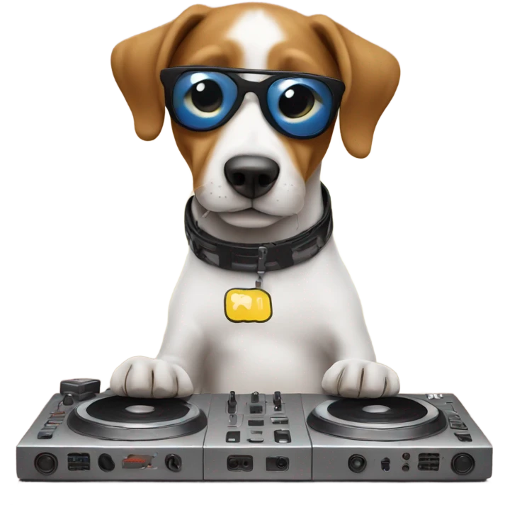 Dog djing emoji