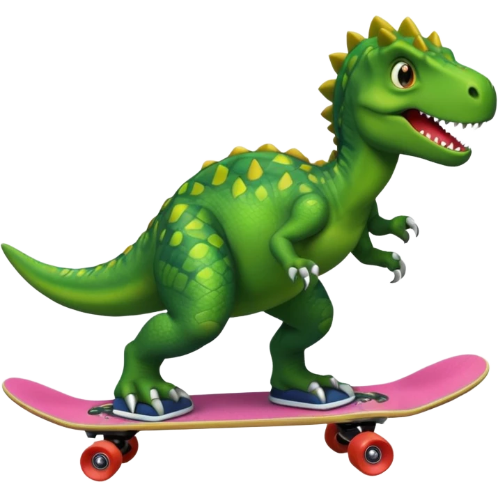 Dinosaur on a skateboard emoji