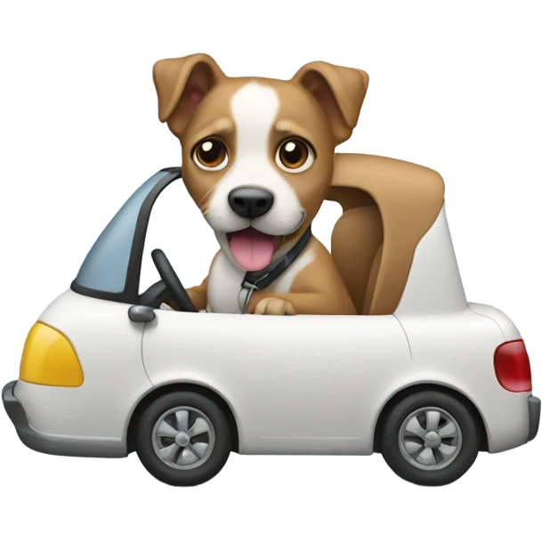 dog driving a car emoji