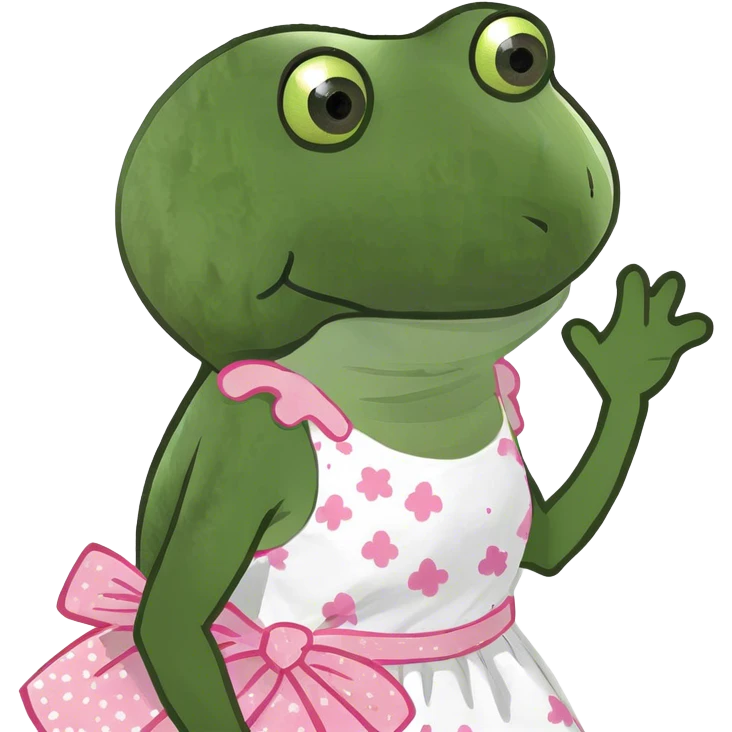 frog wearing a dress emoji