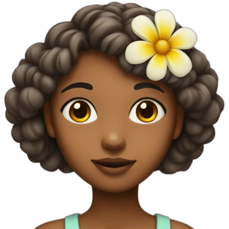 girl with a flower as a face emoji