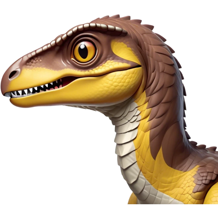 Cinematic Noble Velociraptor Portrait Emoji, Poised and agile, with a slender, streamlined build, sharp, cunning eyes, and a sleek snout hinting at predatory precision, Simplified yet sharply defined features, highly detailed, glowing with a cool, dynamic radiance, high shine, intelligent and swift, stylized with an air of agile prehistoric grace, focused and alert, soft glowing outline, capturing the essence of a watchful and confident Velociraptor that appears ready to dash out of the screen with effortless speed! emoji