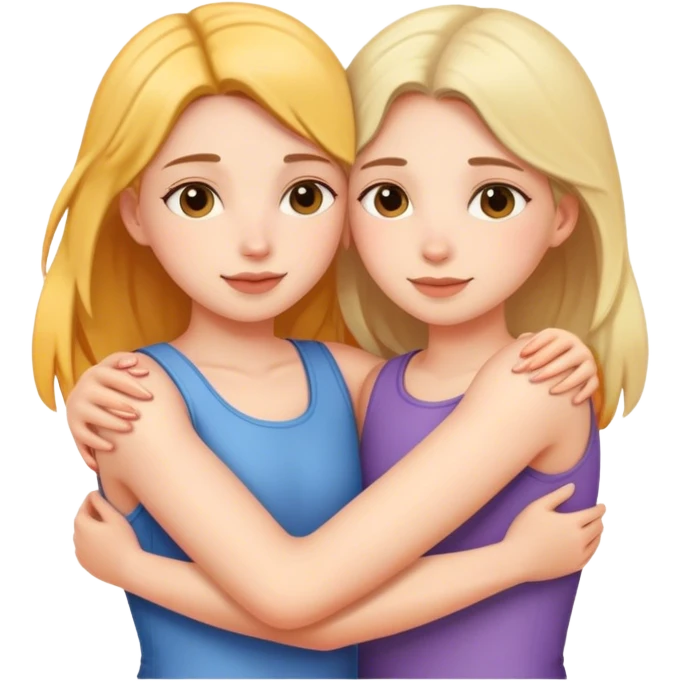 Girls hugging each other emoji