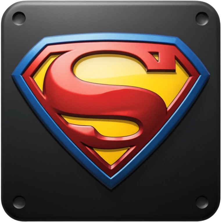 Superman Symbol Man of Steel black emoji
