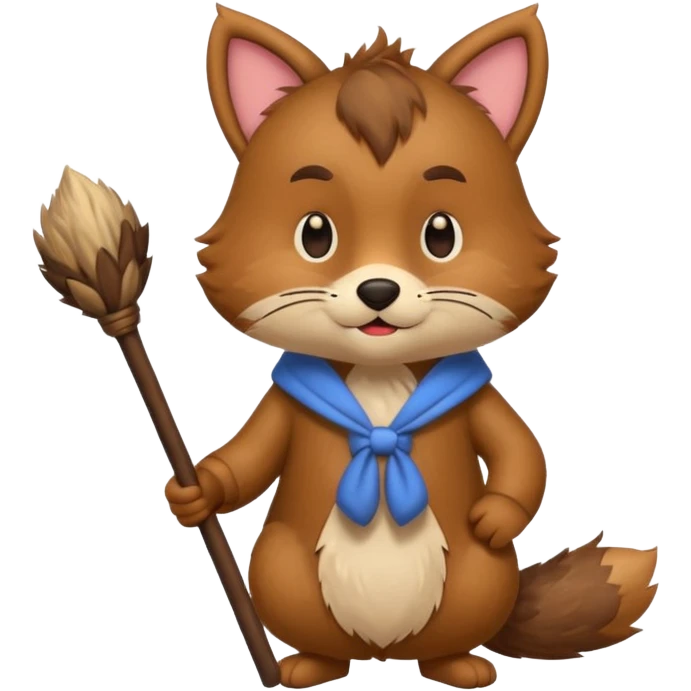 A cartoon animal character teaching with stick emoji