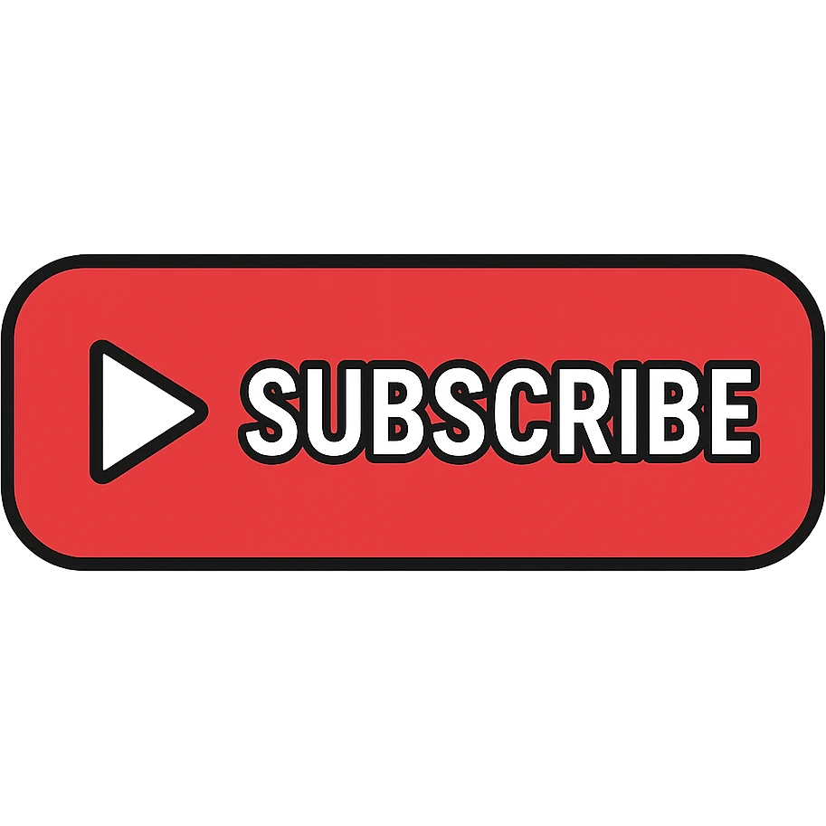 Make the button a vivid YouTube red, keep the white play icon and 'Subscribe' label, minimalist, flat, no gradients, with no background. emoji