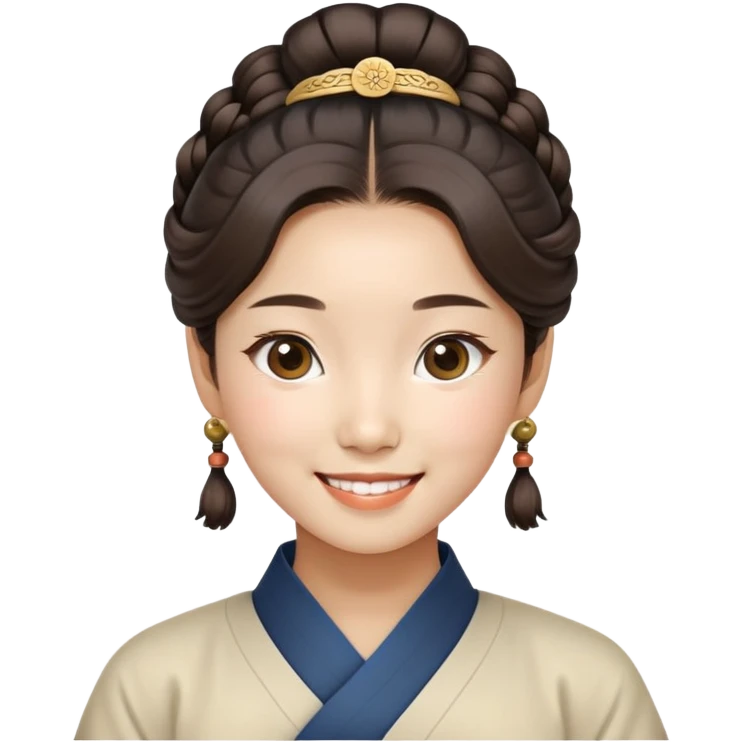 A smiling Korean girl with traditional Korean hairstyle emoji