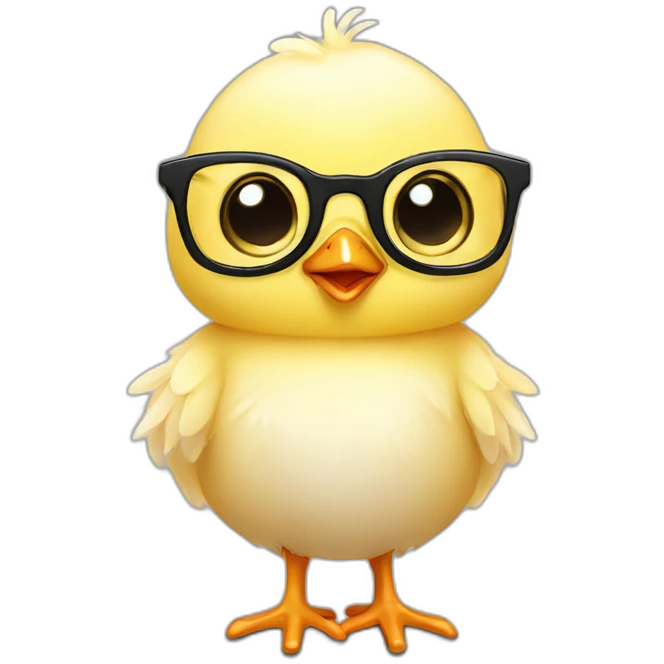 slim baby chick with specs emoji