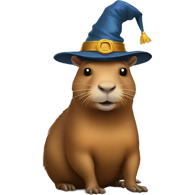 Capybara in a wizard's hat emoji
