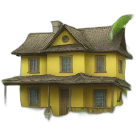 small country house banana trees emoji