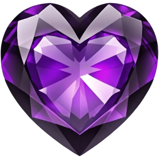 black crystal heart with dark purple highlights emoji
