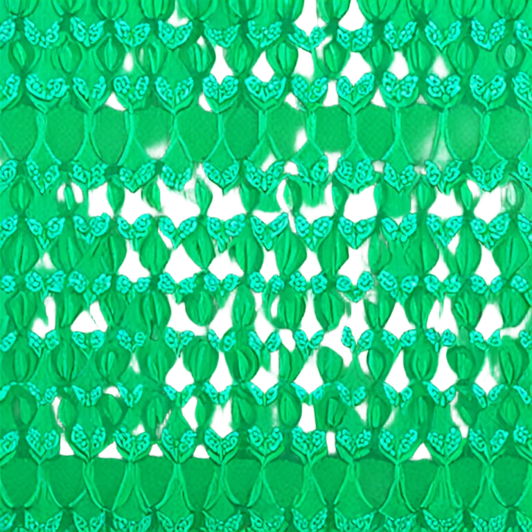 green fabric with floral pattern, smart fabric, high-tech textile emoji