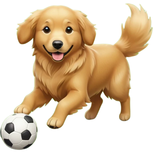 Dog playing soccer emoji