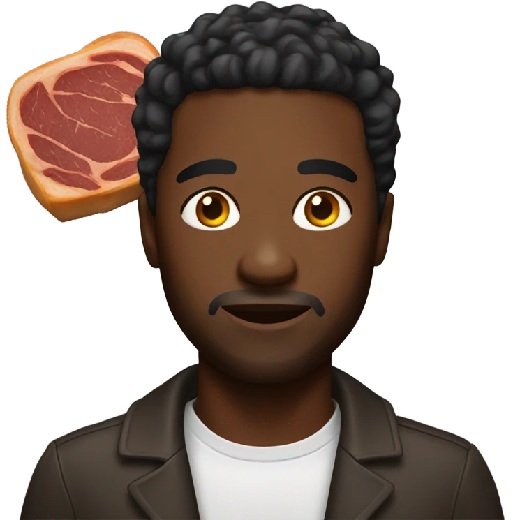 Black Man with brisket emoji