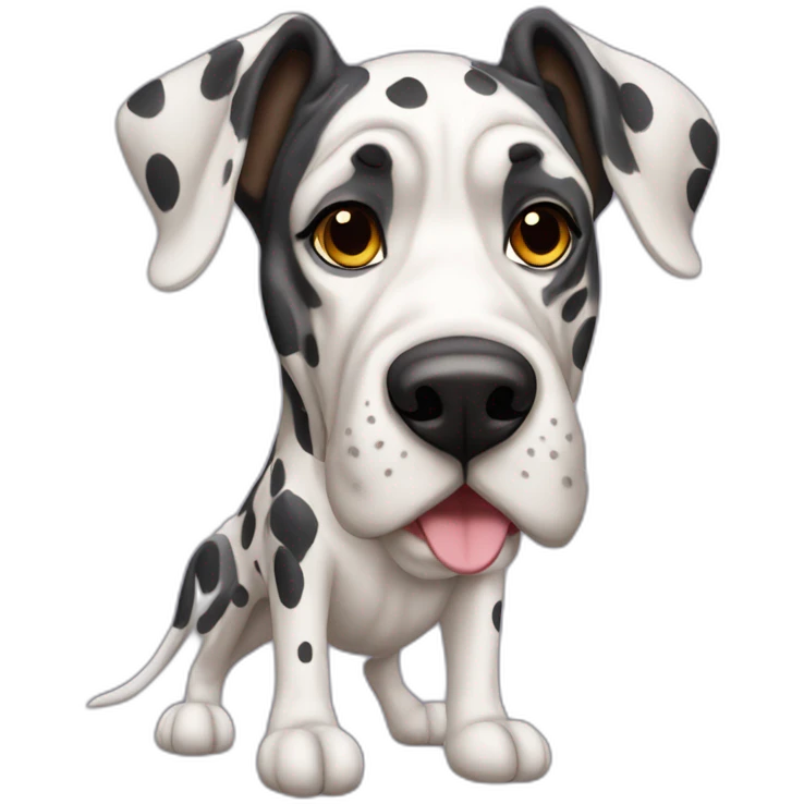 Harlequin Great Dane Dog Full Body emoji