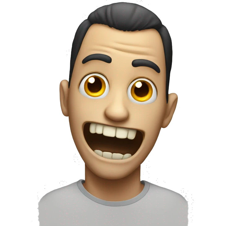 scary smile with a weird looking face guy emoji