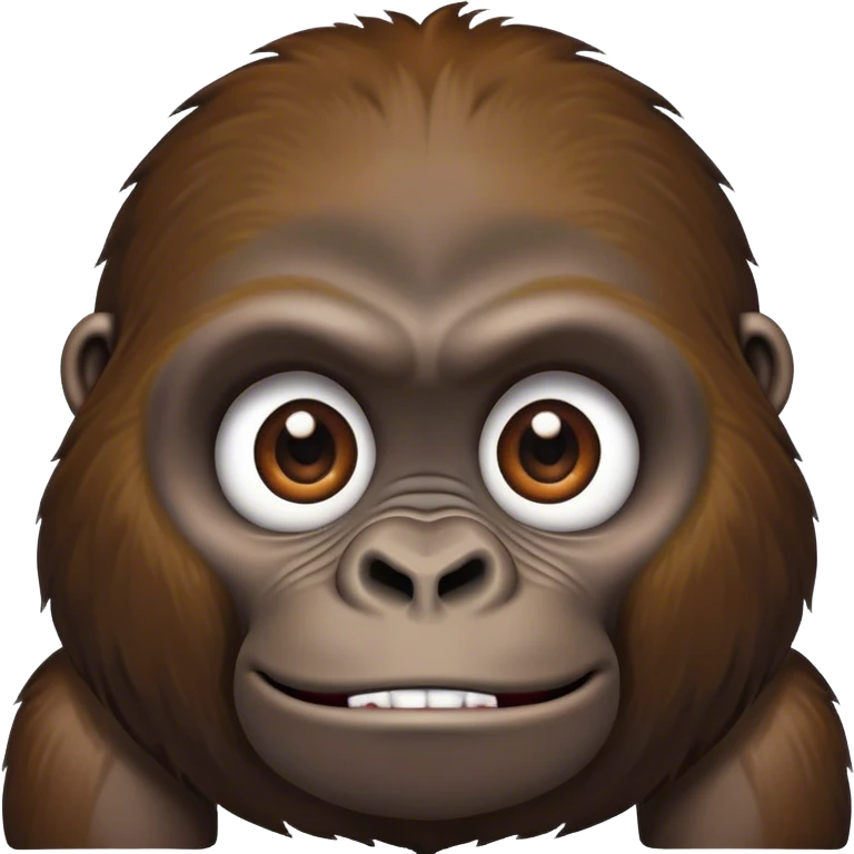 gorilla with blank face wide eyes emoji
