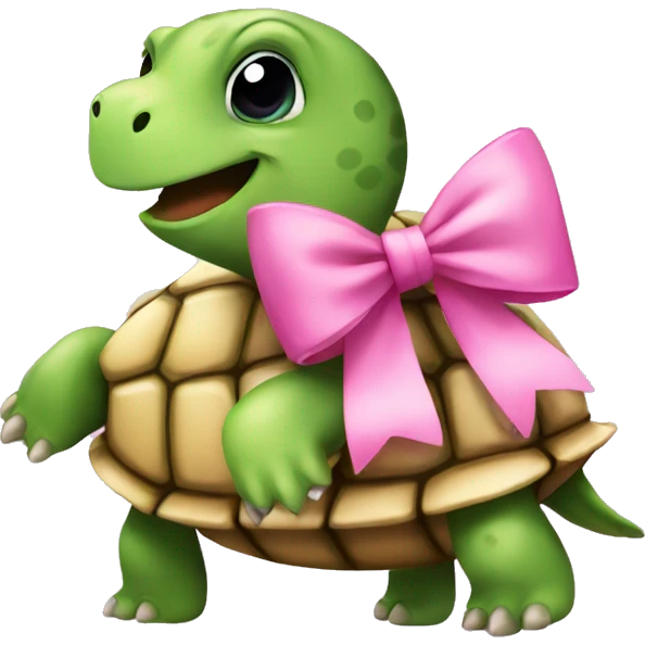 turtle with pink bow emoji