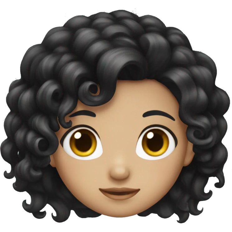 The girl with the black curled hair emoji