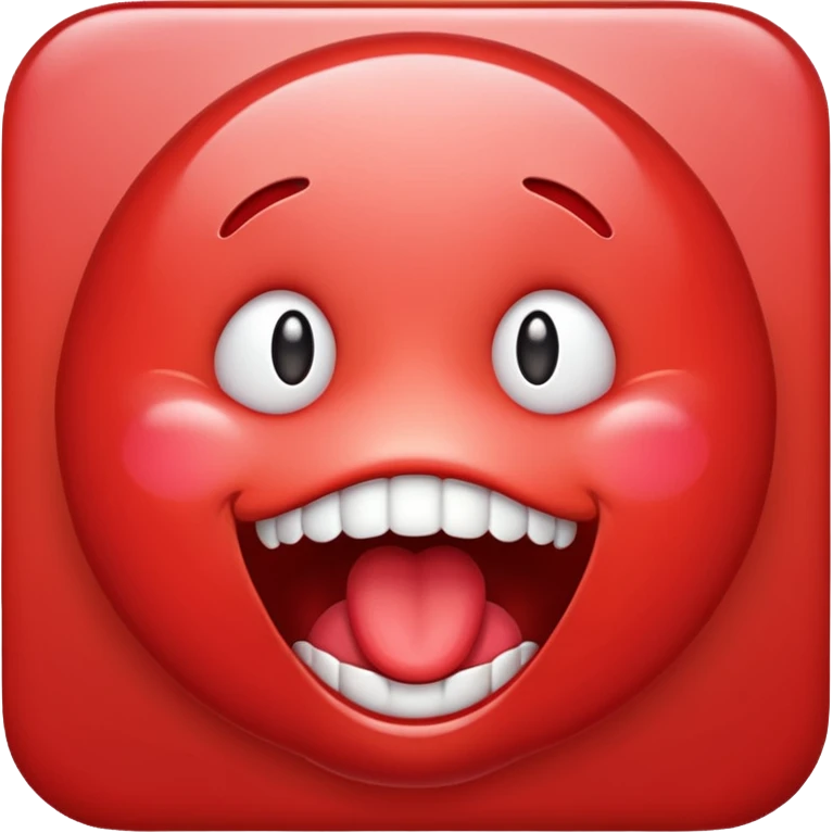 Make the siley emoji to be red and drooling. Make it look realistic emoji