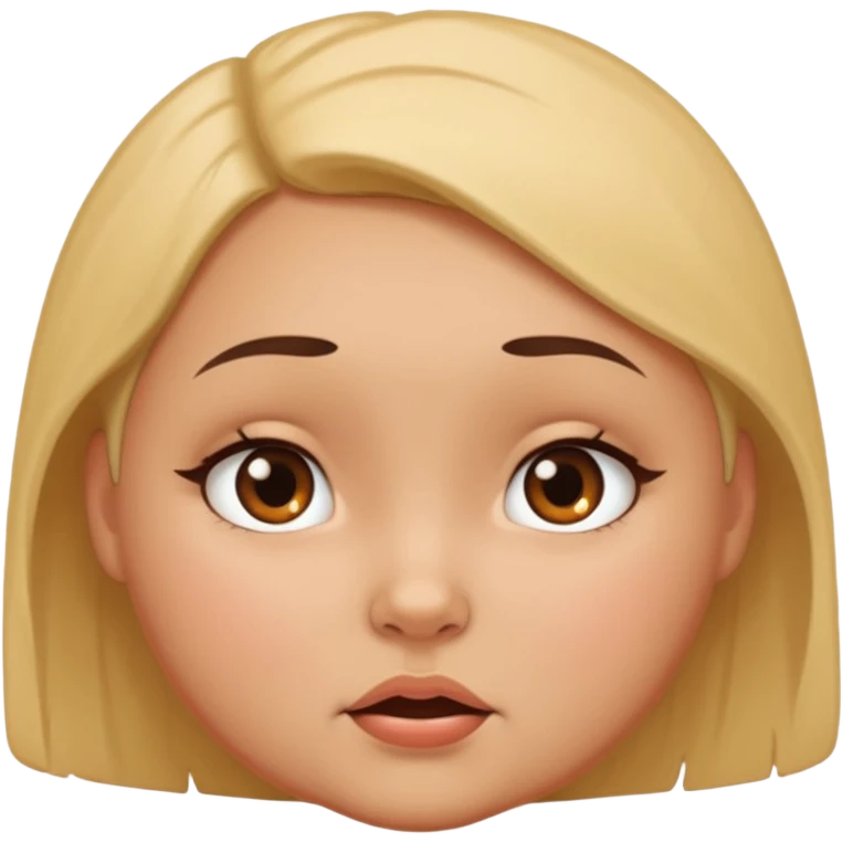 a girl face with horny expressions. the face will be round and chubby. without hair emoji