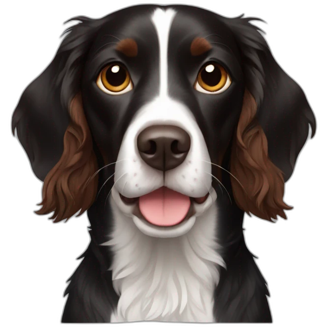 black Brittany spaniel emoji