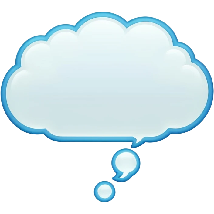 classic cartoon style thought bubble, outlined, empty, no face emoji