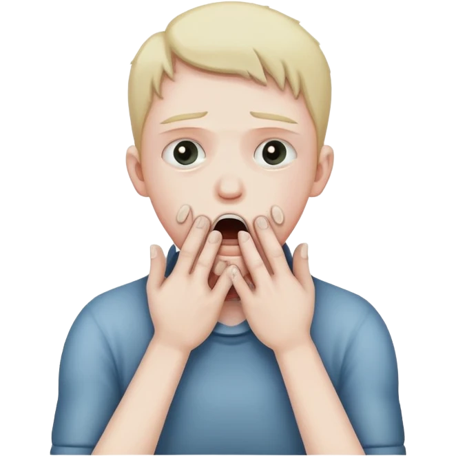 Person choking themselves with their hands emoji
