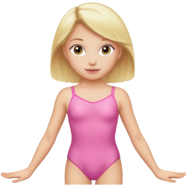 blonde girl in pink leotard emoji