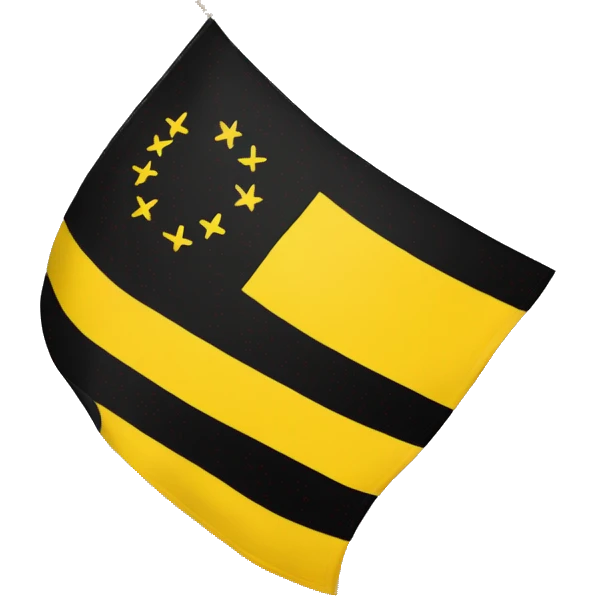 Yellow black flag emoji
