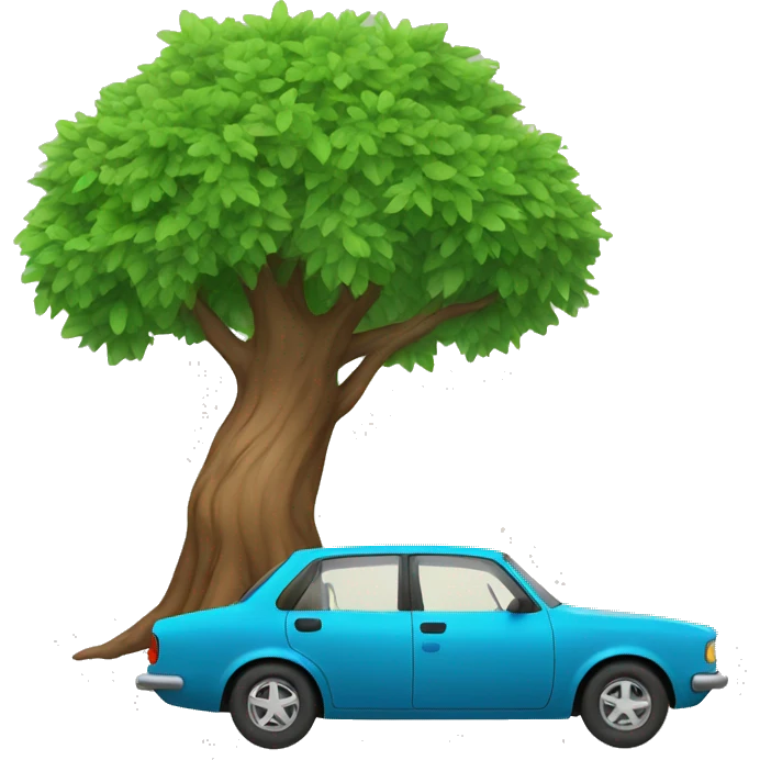 Car with tree emoji