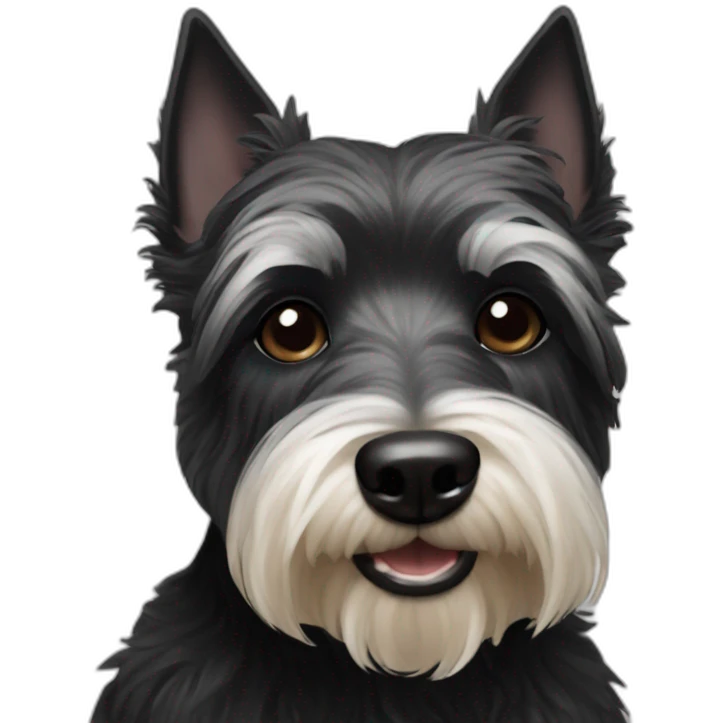 Black westie old dog face  emoji