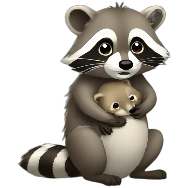 racoon hugging quokka emoji