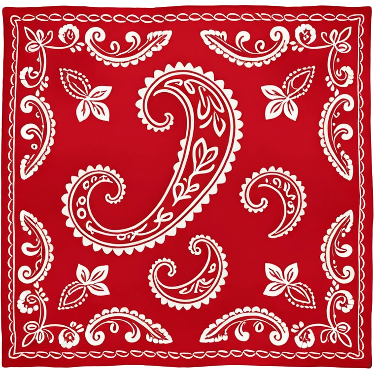 bandana,Red paisley. emoji