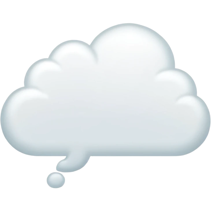 soft cloud shape thought bubble, empty, simple cartoon style, no face emoji