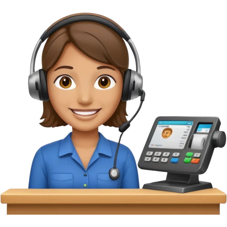 Cashier + headset + till emoji