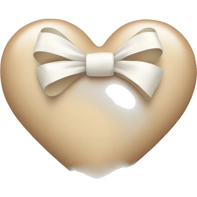 beige heart with white bow emoji