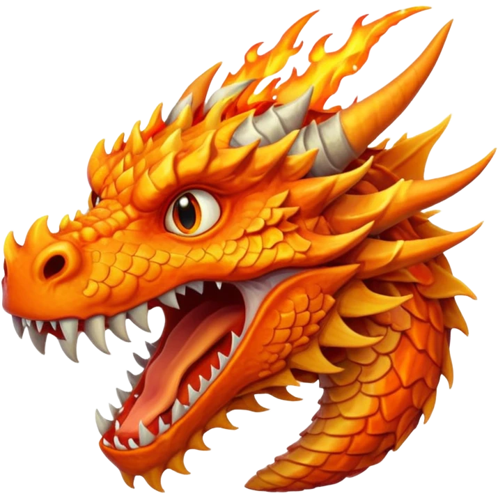 A dragon head with flames coming out of its mouth emoji