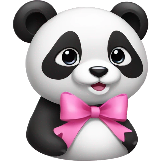 Panda with pink bow emoji