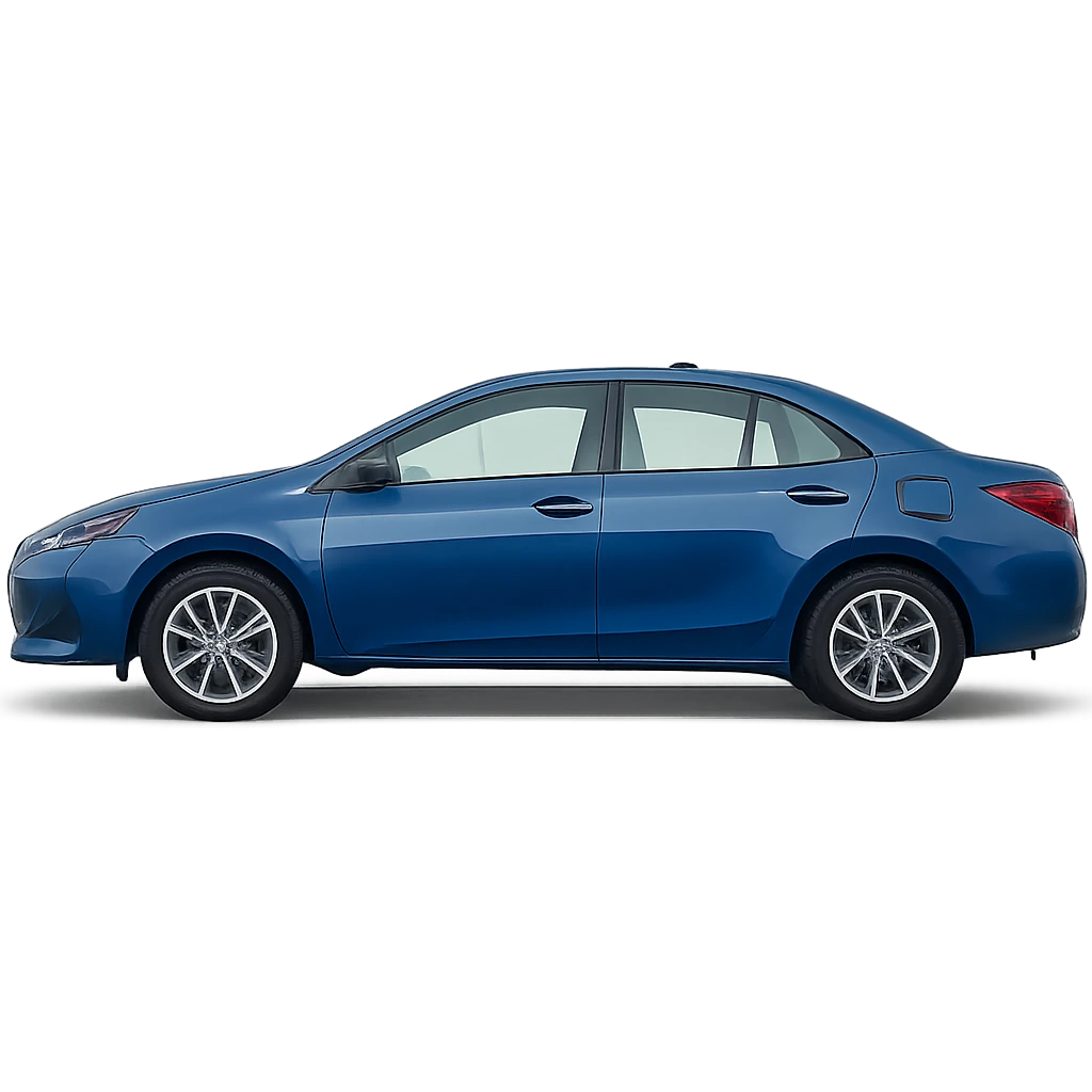 blue sedan, parked in line emoji