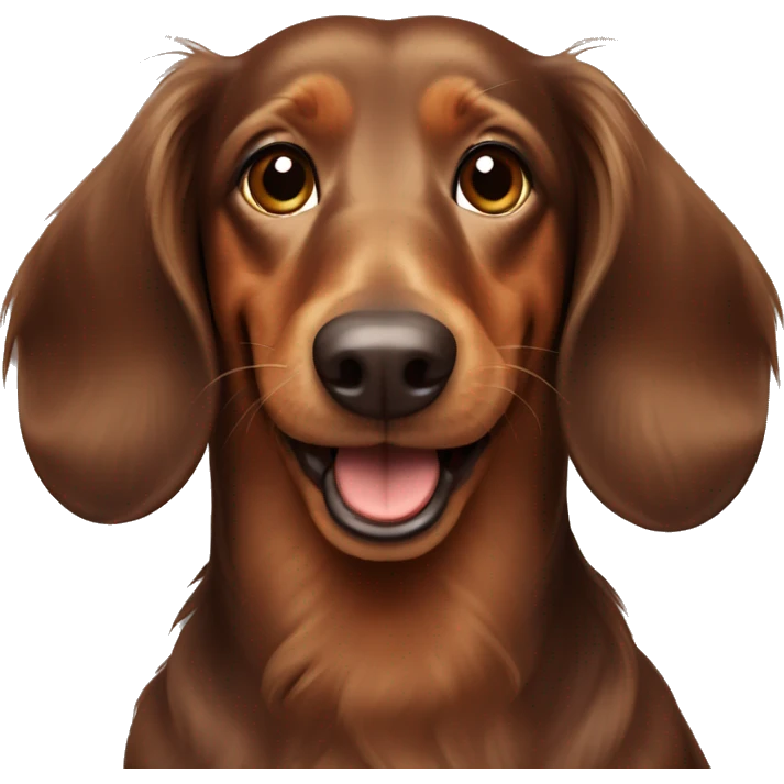 Happy Brown Long-haired dachshund emoji