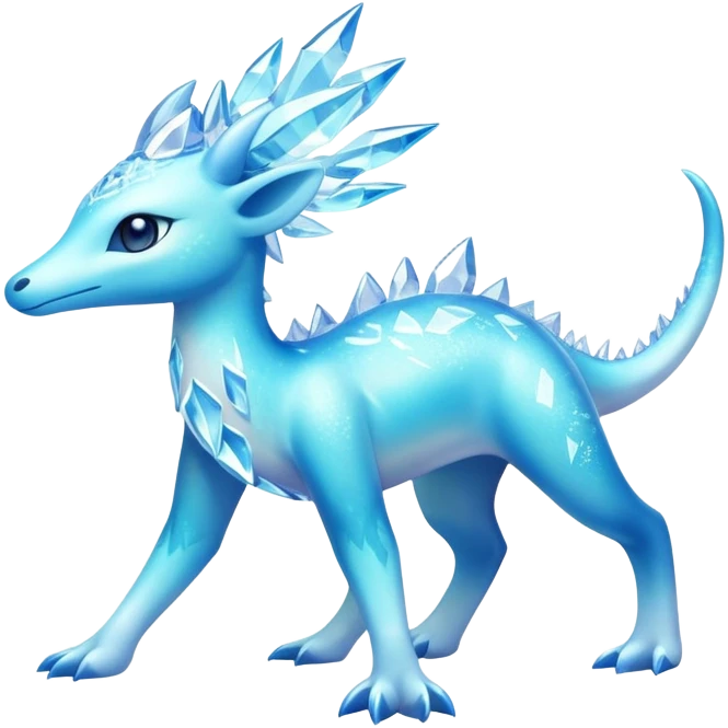 Shiny Exotic Colorful Amaura-Aurorus-Fakémon-hybrid-creature (full body)  emoji